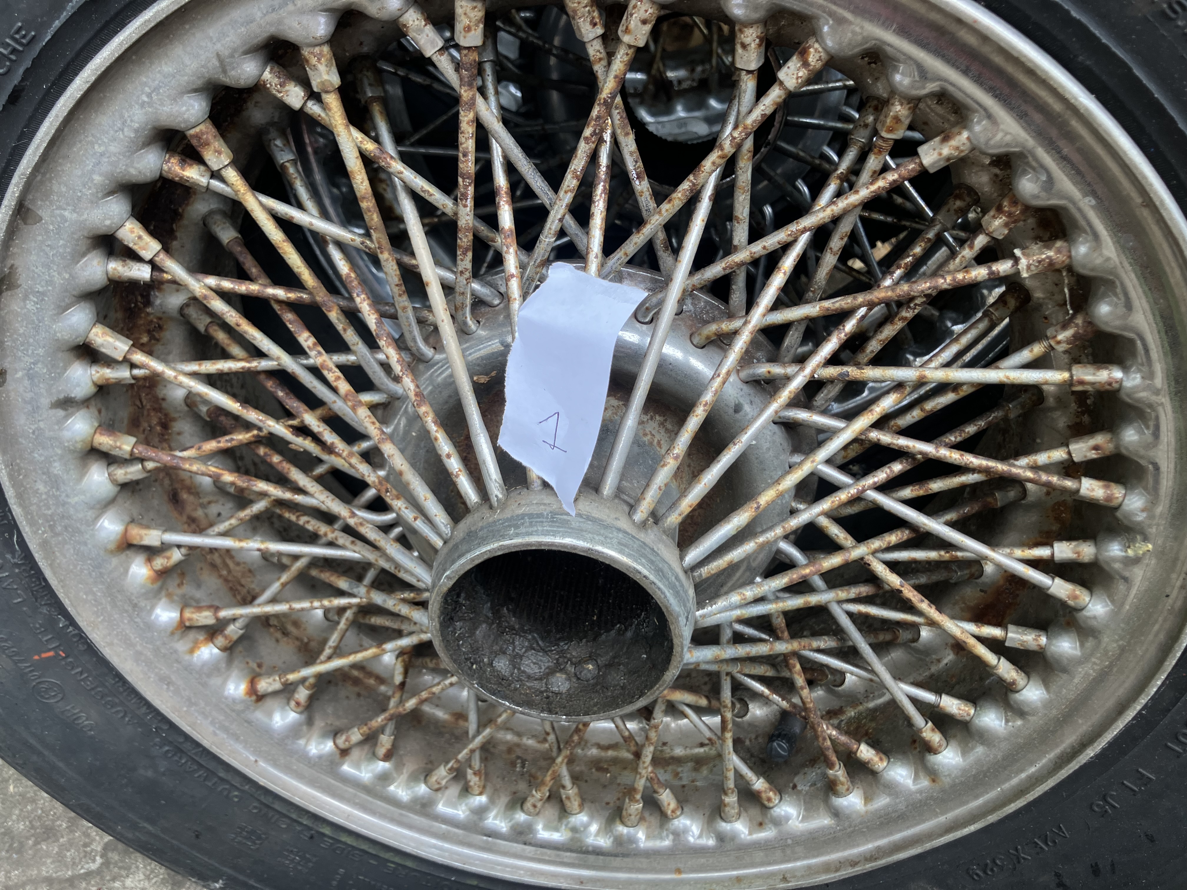 Set of 4 wire wheels: Usable but Needing Refurbishment £250 - Image 2